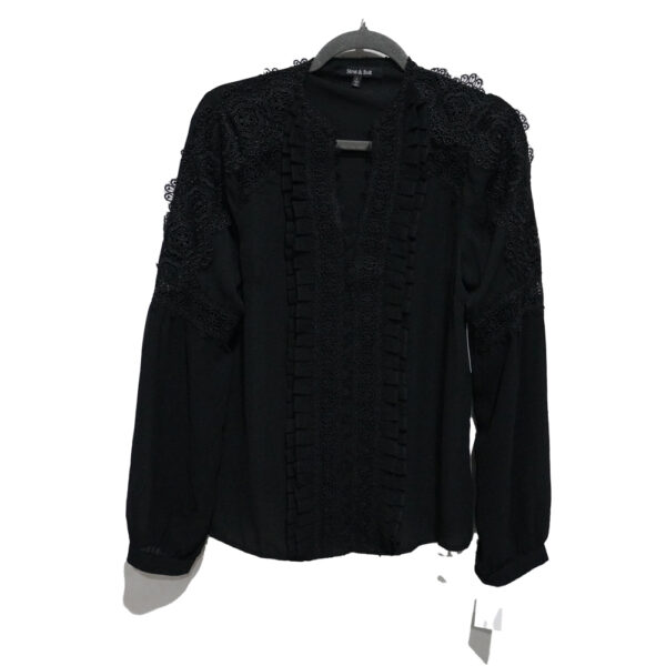 BLUSA STRUT & BOLT L NEGRO BORDADO