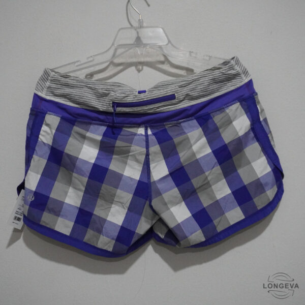 SHORT LULULEMON 10 MORADO CUADROS - Imagen 2