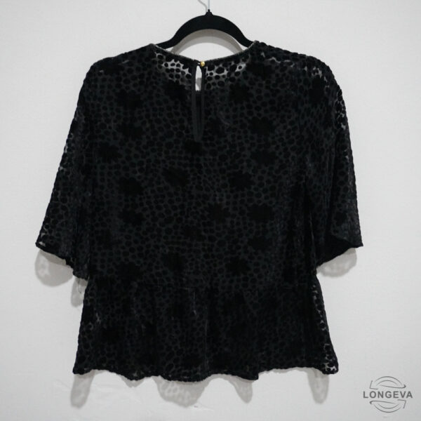 BLUSA COREY LYNN CALTER S NEGRO LUNARES - Imagen 2