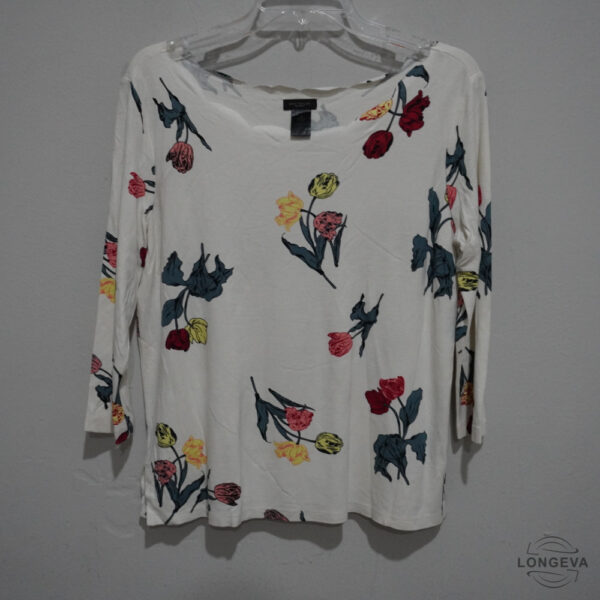 BLUSA ANN TAYLOR M BLANCO FLORES