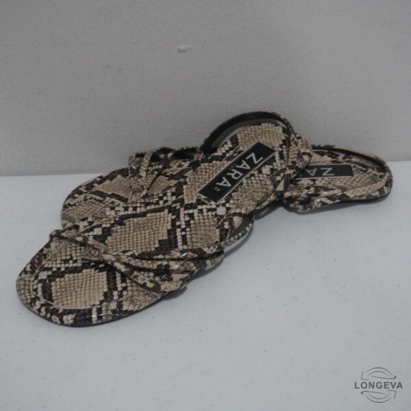 SANDALIAS ZARA 24.5 CM CAFE ANIMAL PRINT